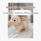 Decorative Sculpture Side Table, Floor Couch Table with Tray Tabletop, End Table with Non-Slip Base, Room Decor Bear Table for Living Room, Bedroom, Study, Office(Gray)