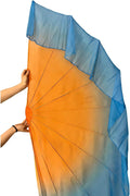 Fishbone Fan 85cm Soft Big Dance Fan Chiffon Foldable Fishbone Flowy Dancer Props Bellydance(Color 1,2PCS)