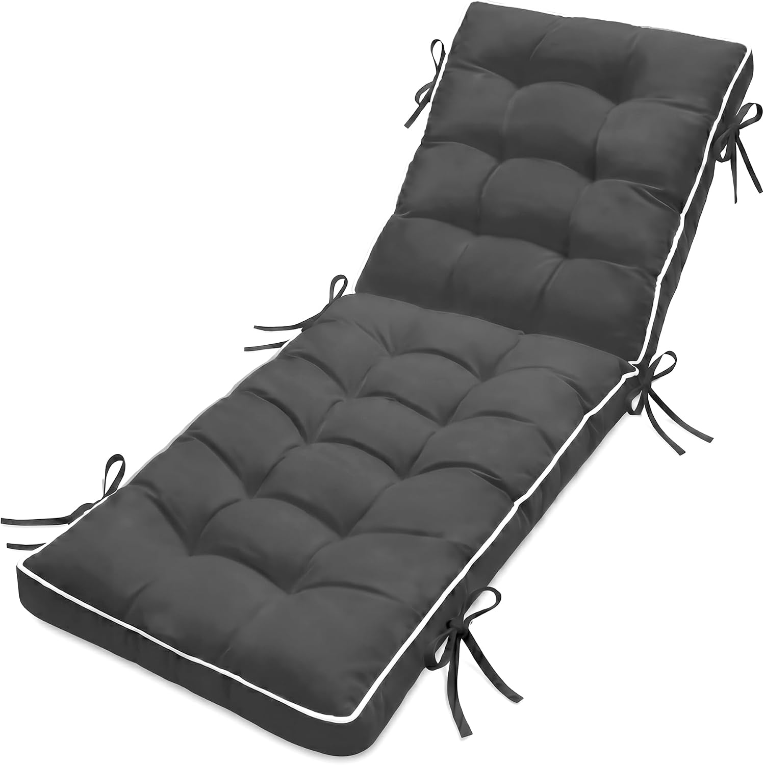 Chaise Lounge Cushion 72x21 Inch Quick Dry - 2 Pack Outdoor Sun Lounger Seat Pad with Shredded Foam for Patio Furniture, Poolside
