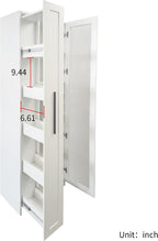 LUMISOL Kitchen Pantry Cabinet with Pull-Out Multi-ttier Storage Shelf, Kitchen Storage Cabinet with Glass Door, Pantry Organizers for Living Room Dining Room, White