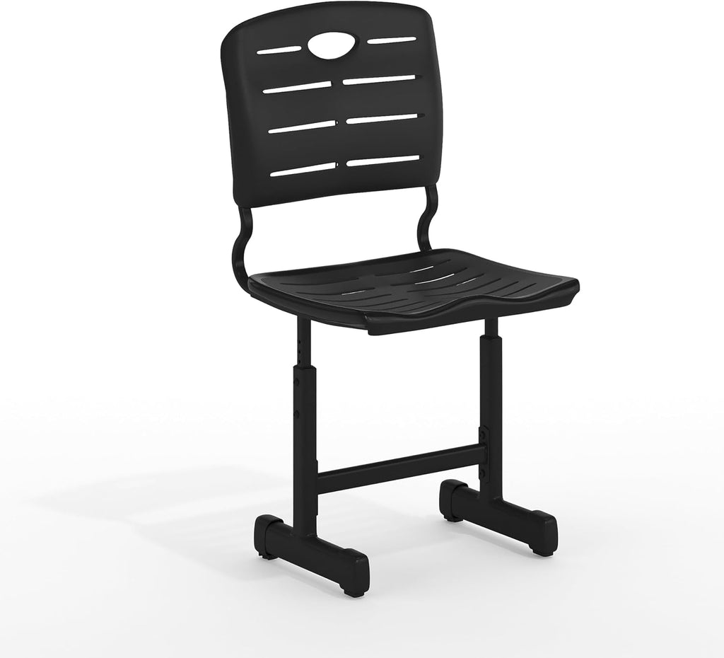 Flash Furniture Nila Set of 6 Adjustable Height Black Student Chairs with Black Pedestal Frames