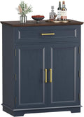 REDAYFUR Kitchen Storage Cabinet with Drawer, Buffet Cabinet with Storable Door, Modern Floor Sideboard, Blue Freestanding for Kitchen