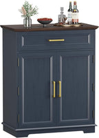 REDAYFUR Kitchen Storage Cabinet with Drawer, Buffet Cabinet with Storable Door, Modern Floor Sideboard, Blue Freestanding for Kitchen