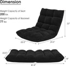 BANGTANE 14-Position Floor Chair, Adjustable Folding Gaming Chair Lazy Sofa w/Cushion, Meditation Chair with Back Support, Folding Floor Couch for Reading Bedroom, Living Room for Adults Kids (Black)