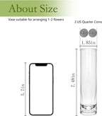 7.48 inch Tall Vases for Flowers,12PCS Glass Cylinder Vase, Single Rose Bud Vase for Event Decor,Bud Vases in Bulk for Wedding Centerpieces,Home Aesthetic Desk Decor, Party Decorations