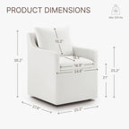 KISLOT Upholstered Dining Chairs Set of 4, Washable Cover Modren Deskchair with 4 Casters & Hidden Storage for Dining Room, Living Room, Home Office, Cream, 4 Box