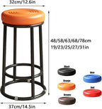 Backless Counter Height Bar Stools, Office Three-Ring High Chair, High Barstools, Comfortable Upholstered, for Dining Room, Kitchen, Bar(Orange,78cm/31in)