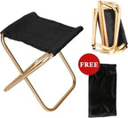 Aluminum Folding Camping Stool with Storage Bag | Golden Portable Seat for Outdoor Fishing Activities(Blue G3058C)