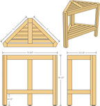 Asta Bora Solid Teak Indoor Outdoor Shower/Bath/Spa Corner Stool with Shelf, Fully Assembled, SpaTeak Collection, TB-009