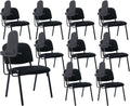 Shunzhi Waiting Room Chairs Set of 10 Stackable Conference Room Chairs Mesh Office Guest Chair Reception Chair with Tablet Arm for Breakroom/Lobby/Events/Church/School/Hall/Hotel,Black,10PCS