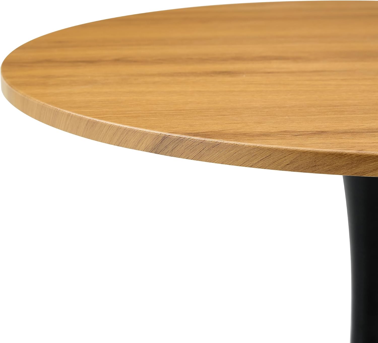 Round Dining Table, 31.5" Round Tulip Dining Table with Thickened Tabletop & Sturdy Metal Pedestal, Mid-Century Modern Black Bistro Table for 2 for Kitchen, Small Spaces, Apartment, Cafe