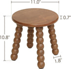 Masupu Solid Wooden Step Stool for Adults Kids, 11 inch Small Foot Stool, Non-Slip One Step Stool, Sturdy Foot Stool for Bathroom, Bedroom, Kichen, Plant Stand(Walnut Brown)