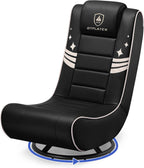 GTPLAYER Floor Gaming Chair Foldable Swivel Floor Chairs for Kids Boys Comfy Video Game Seat with 360° Multipurpose for Gamers, Bedroom or Game Room (Gold Stripes)