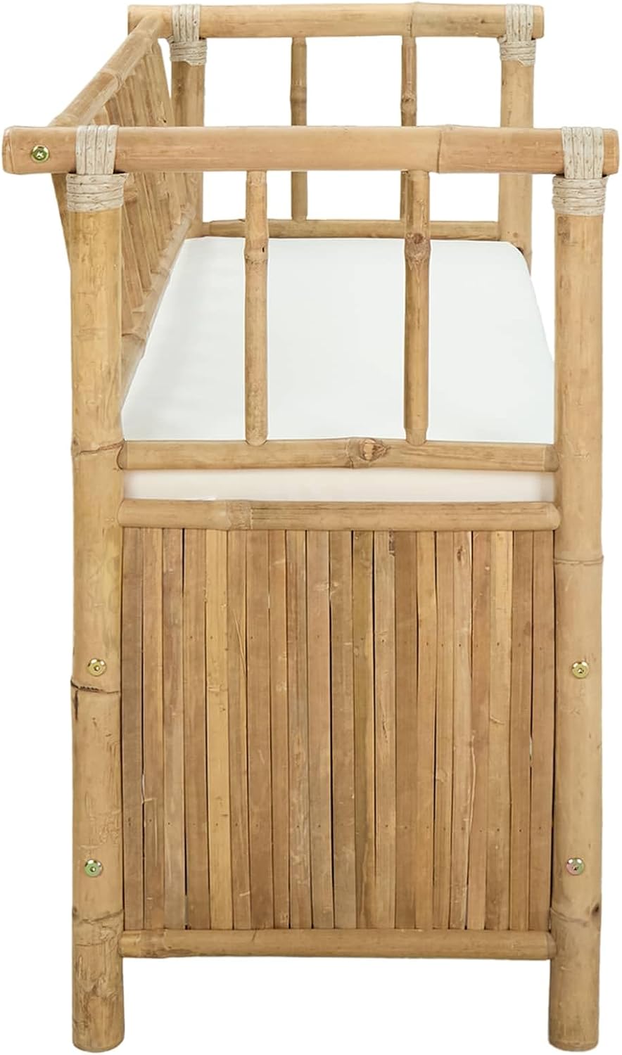 Garden Storage Bench, 43" Bamboo Outdoor Bench with Storage Box, 2-in-1 Entryway Shoe Bench Organizer and Patio Deck Box for Garden Tools, Cushions, Toys, Natural Finish