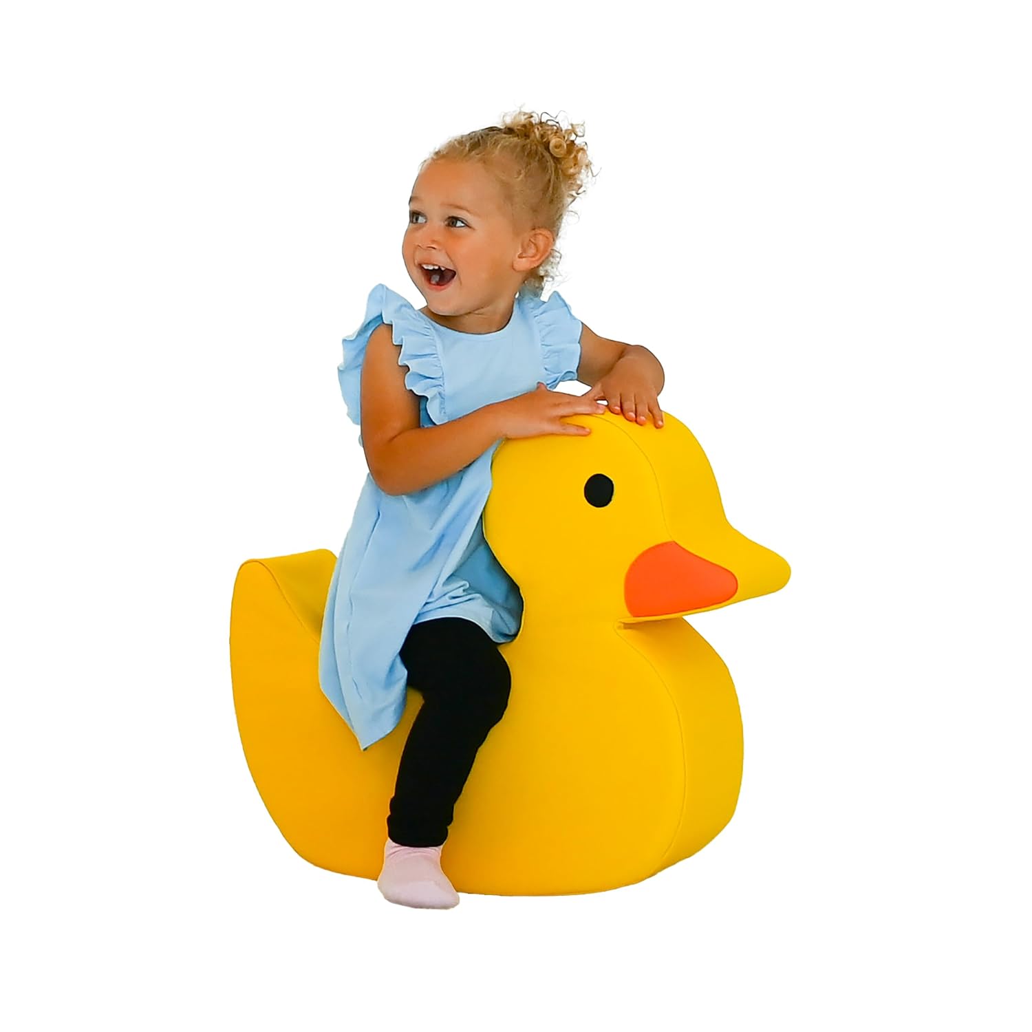 Children's Factory Disco the Duck Rocker, Yellow Foam Kids Stool, Toddler Soft Seating Chair for Daycare, Preschool and Home, Lightweight and Easy to Clean, Little Explorers Collection