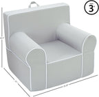 Heritage Kids Grey Everywhere Foam Armchair with Carry Handle and Removable Cover,25"x21"x22",Ages 3+