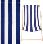 2Pcs Beach Sling Chair Replacement Fabric Blue and White Stripe Outdoor Folding Canvas 45x17in Patio Sling Chairs Cloth Outdoor Folding Chair Fabric for Home Beach Chairs Garden Courtyard