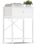 SONGMICS Bedside Table, Side End Table with Drawer, Nightstand with Lower Shelf for Bedroom, Living Room, 11.8 x 15.6 x 23.8 inches, Cloud White, BELLAH Collection ULGS101W101S