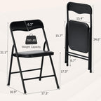 FurnitureR Folding Card Table and Chairs Set of 4, 5-Piece Foldable Dining Table Set, Space Saving Small Table and Chairs for Apartment, Game Room, Indoor Use, No Assembly Required