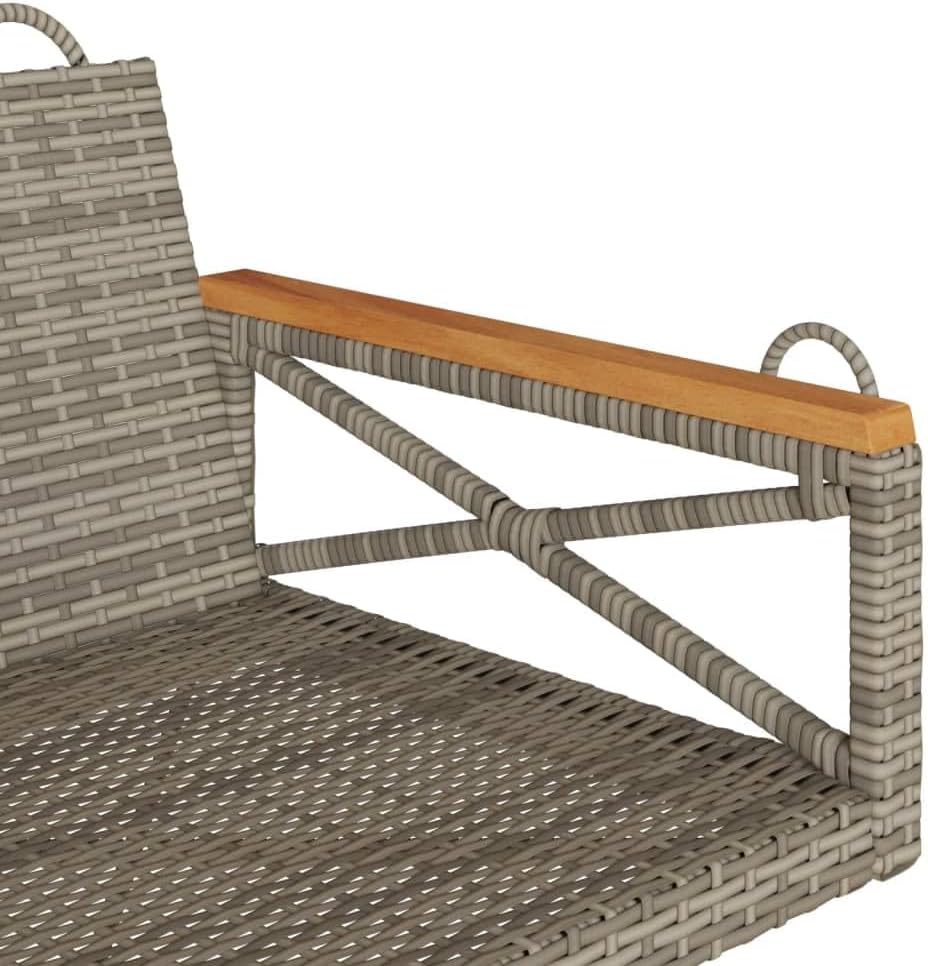 Patio Swing Bench Gray,Modern Patio Swing Bench for One Person Stylish Synthetic Rattan Outdoor Furniture with Comfort Design Patio Furniture