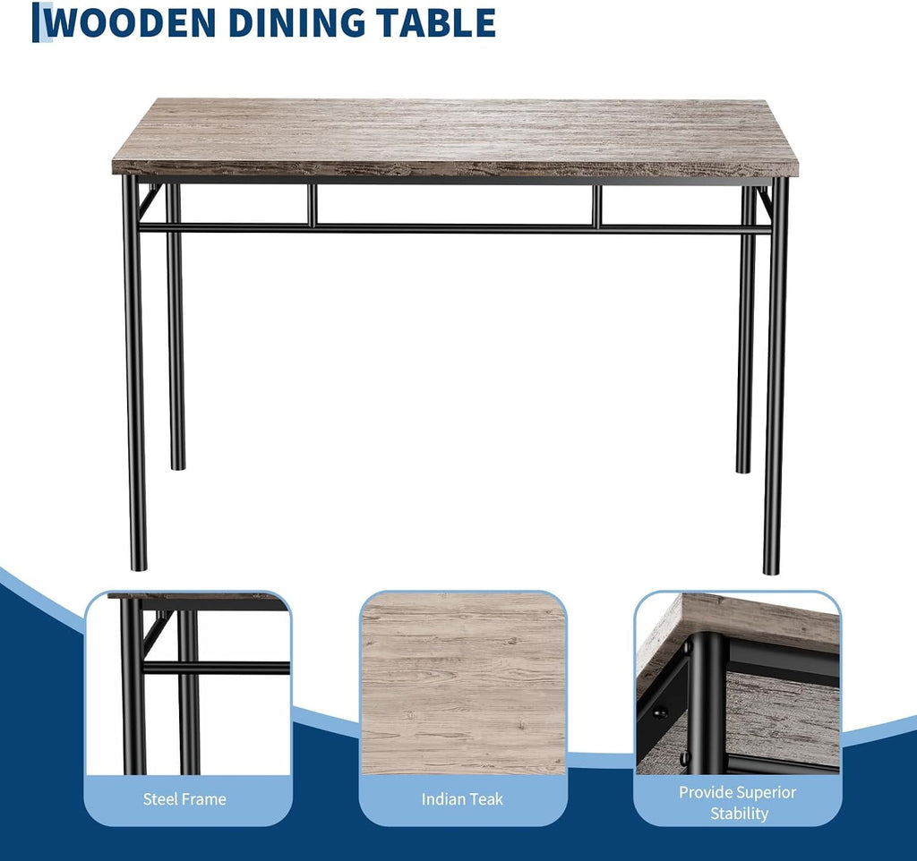IDEALHOUSE 4-Piece Modern Dining Table Set, Kitchen Table with Upholstered Chairs and Bench, Kitchen Table Set for Small Space, Apartment, Home, Studio