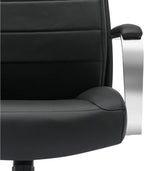 Realspace® Modern Comfort Modee Vegan Leather High-Back Executive Office Chair, Black/Chrome, BIFMA Compliant