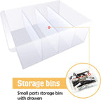 Yookeer 64 Pack 4.25 x 2 in Drawer Dividers for Plastic Storage Bins Storage Hardware Cabinet Dividers for Teacher Toolbox, Small Parts Organizer, Screw Organizer