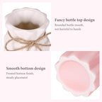 Gradient Pink Ceramic Bow Vase, Flower Vases Minimalism Style for Modern Home Decor, Decorative Vase for Living Room, Coffee Table, Office, Bookshelf and Farmhouse Table (Pink)