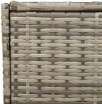 Patio Storage Bench Gray 74.8 Gal Poly Rattan Garden Storage Box with Waterproof Bag and Gas Spring