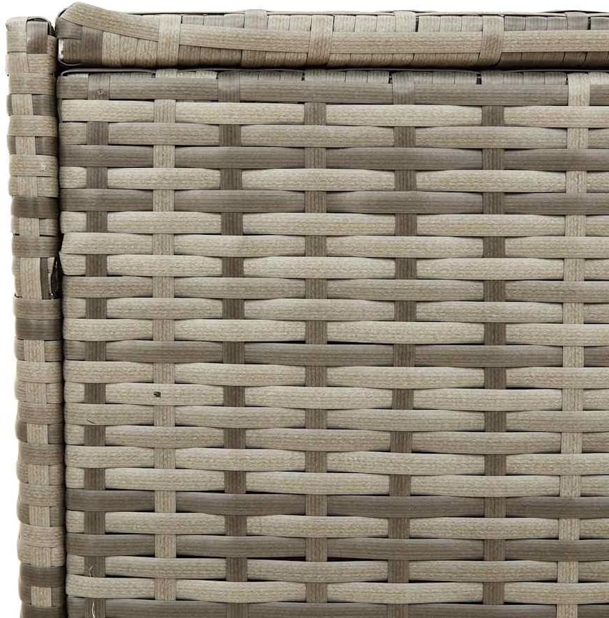 Patio Storage Bench Gray 74.8 Gal Poly Rattan Garden Storage Box with Waterproof Bag and Gas Spring
