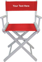 TLT Personalized Imprinted Contemporary 18 Inch Table Height White Frame Director's Chair - Red