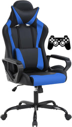 Gaming Chair, Computer Racing Chair Ergonomic Office Chair Video Game Chairs for Adult Kids Teen Height Adjustable Reclining Chair with Lumbar Support Armrest Headrest Swivel Chair Game Chair, Blue