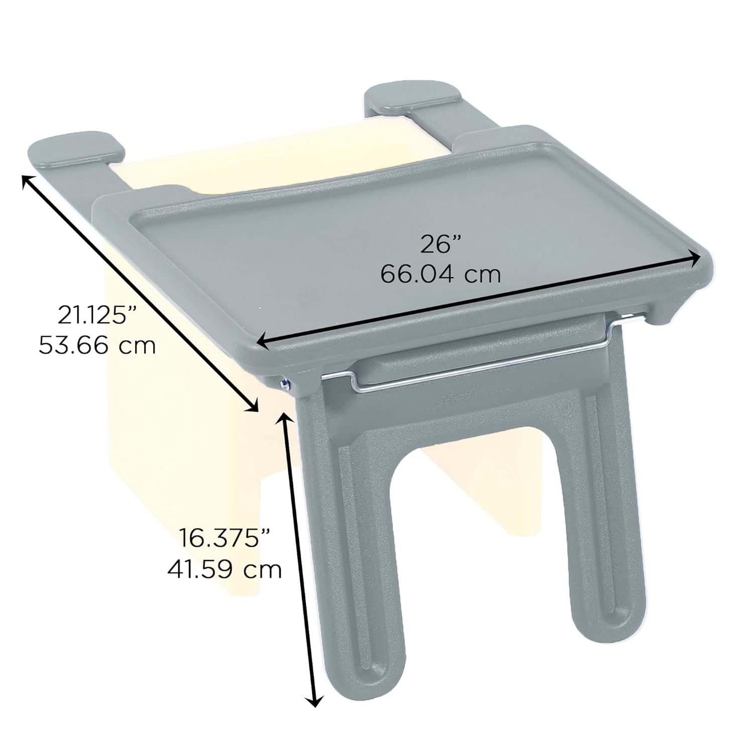 Children's Factory Edutray Desk Attachment for Cube Chair – Toddler Study Surface for Homeschool, Classroom, Space-Saving, Durable, Easy-Clean Plastic, Gray