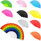 Hand Fan Held Tela Portable Dances Fabric Folding Party Wedding 43cm