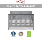 Oxford Baby Montauk 4-in-1 Convertible Crib, Farmhouse Gray, GreenGuard Gold Certified