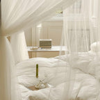 Elegant Mosquito Net Canopy for Twin, Full, Queen, King Beds - Perfect for Adults, Teens, Boys & Girls - Stylish 4 Corner Post Design for Ultimate Protection White King