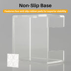 Acrylic Sticky Note Holder, 3x3 Inch Clear Dual Openings Square Notepad Organizer with Anti-Slip Base, Sticky Note Dispenser Memo Holder Case for Desk Office School Supplies(No Pads)