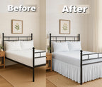 Mattress-Homes Ruffled Bed Skirt Split Corners with Platform, Tailored Fit Hotel Quality Wrinkle Free Ultra-Soft Microfiber Dust Ruffle, Upto 18 Inch Drop, Queen, White