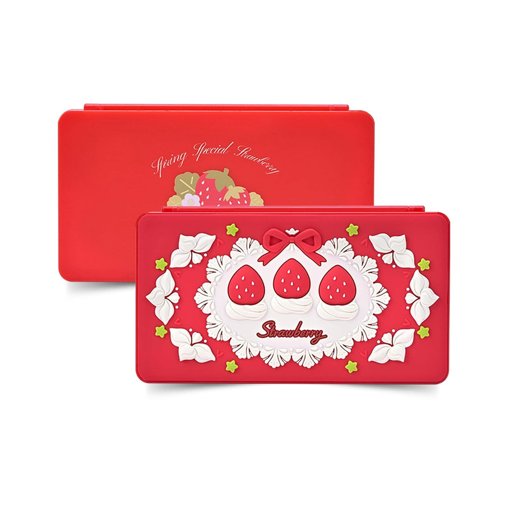 GeekShare Switch Game Card Case,Portable Magnetic Switch Game Holder Cartridge Case with 24 Game Card Slots and 24 TF Card Slots - Strawberries with Cream