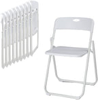 Karl home 10 Pcs Folding Chair, 300LBS Lightweight Foldable Plastic Chair, Reinforced Metal Frame Easy to Fold & Store for Indoor & Outdoor, Wedding, Party, Meeting Room, Patio and Garden, White