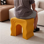 Creative Low Stool Sofa Side Table Vintage Trapezoidal Base Design for Living Room, Room Retro Color Bedside Stool Lightweight(Grey)
