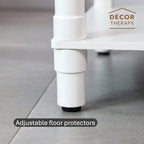 Decor Therapy Sterling Modern Side Table with Storage Drawer, Lower Shelf, Contemporary Legs End Table for Living Room, White