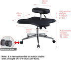 Ergonomic Kneeling Chair with Wheels Height Adjustable Home Office Desk Chair for Meditation Cross Legged Chair for Improved Posture One Size Fits All
