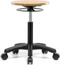 Perch Wood Rolling Pneumatic Stool, All Around Adjustment Ring and Wheels for Hardwood or Tile Floors, Desk Height