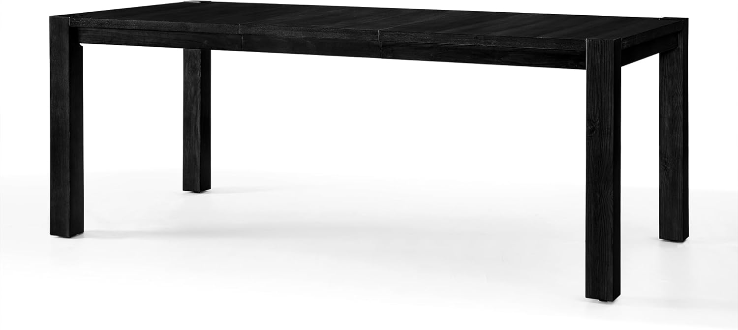 9-Piece Expandable Dining Table Set, 60"-80" Modern Wood Table with 8 Upholstered Chairs, Large Rectangular Extension Set for Dining Room, Conference & Entertaining, Black