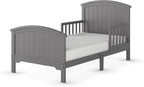 Child Craft Hampton Toddler Bed and Nightstand Bedroom Furniture Set, 2 Piece, Low to Ground Bed Design (Cool Gray)