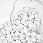 1LB White Flat Glass Marbles for Vases, Gemstone Beads Vase Filler Decorative Glass Pebbles for Fish Tank, DIY Crafts, Aquarium Decor Rocks