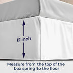 SGI Bedding 12 inch Drop Bed Skirt Queen Size - Platform Style with Secure Fit, Classic Tailored Look, Elegant Pleated Style Dust Ruffle, Split Corners, Wrinkle Resistant Microfiber - White