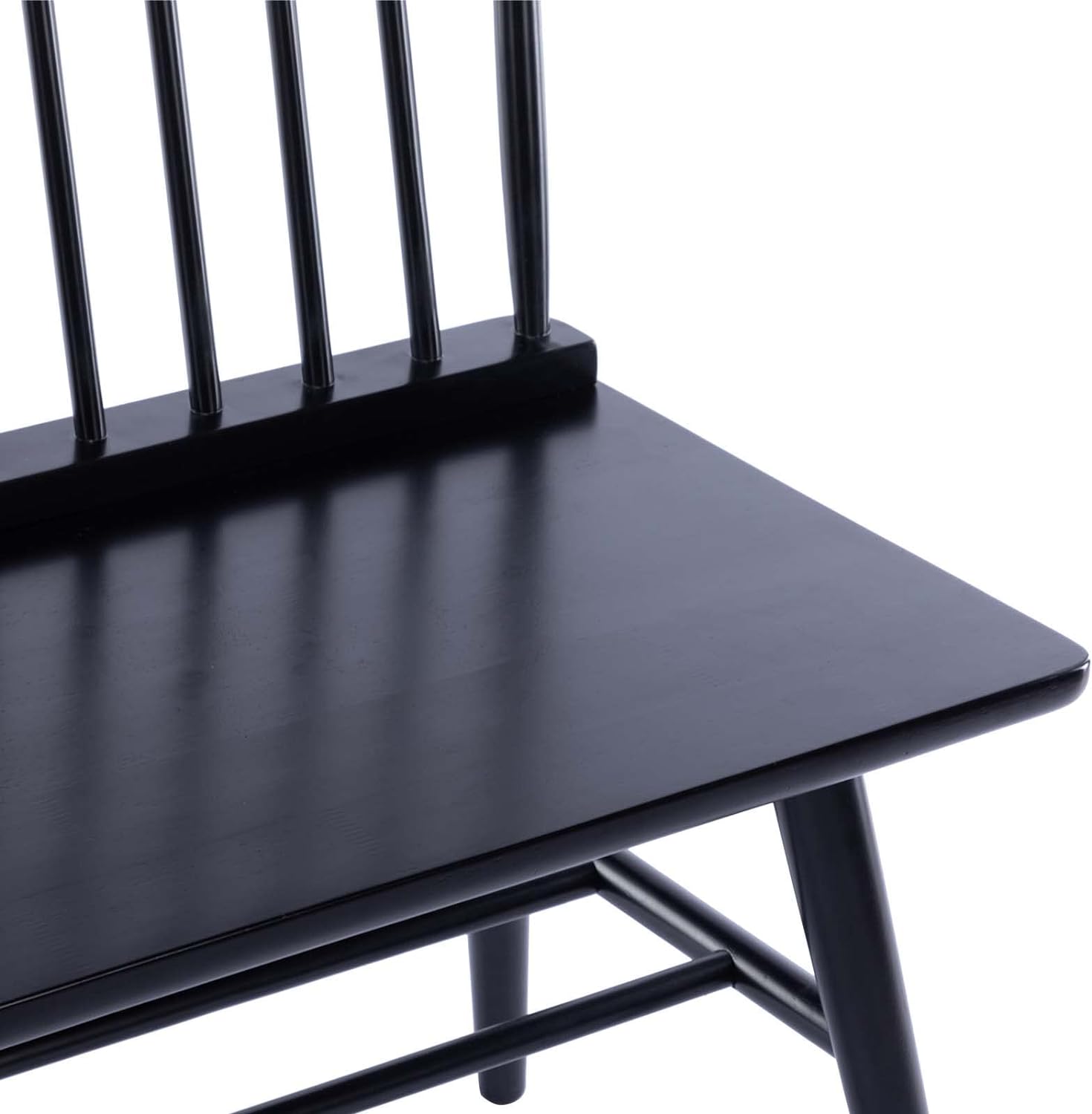 DUHOME Entryway Bench, Black Dining Bench with Spindle Back Farmhouse Wood Windsor Bench for Foyer Balcony Living Room, Black