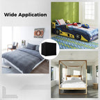 Four Corners Post Bed Canopy, Lightproof Bed Curtain, Blackout Canopy Bed Curtains, Black Bed Canopies for Adults Bedroom Decor (Black, 59 x 79 x 77 Inches, Queen)